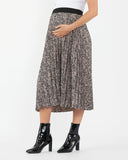 RIPE Maternity Florence Pleat Skirt Black / Dusty Pink