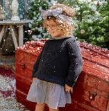 Souris Mini Black knitted sweater with braided pattern