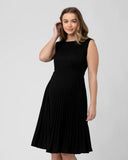 RIPE Maternity Knife Pleat Dress - Black