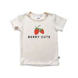 Little & Lively a Bamboo T-Shirt -Berry Cute on Cream
