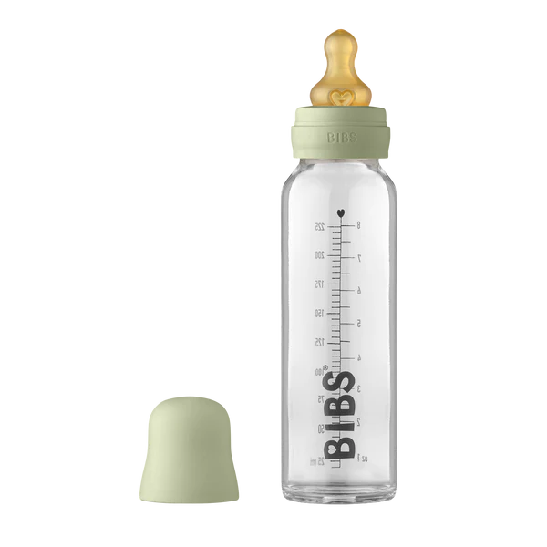 BIBs Baby Glass Bottle Complete Set Latex 225ml Sage