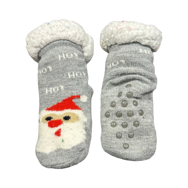 Santa Slipper Socks - Size 2-3T