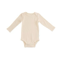 Loulou Lollipop -  Waffle Long Sleeve Bodysuit - Coconut Milk