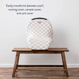 Itzy Ritzy Taupe Checkerboard Mom Boss™ 4-in-1 Multi-Use Cover