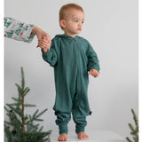 Belan.j Baggy Hoodie Zipper Jumpsuit - Leafy Green