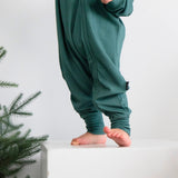Belan.j Baggy Hoodie Zipper Jumpsuit - Leafy Green