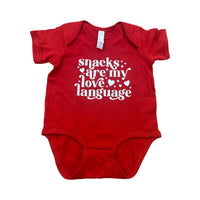 Haylani Apparel - Snacks are my love language Onesie