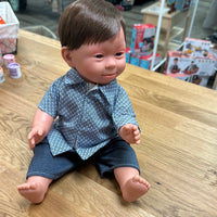 Bee You Kids Baby Doll with Down Syndrome Features - Short Hair Brunette Boy
