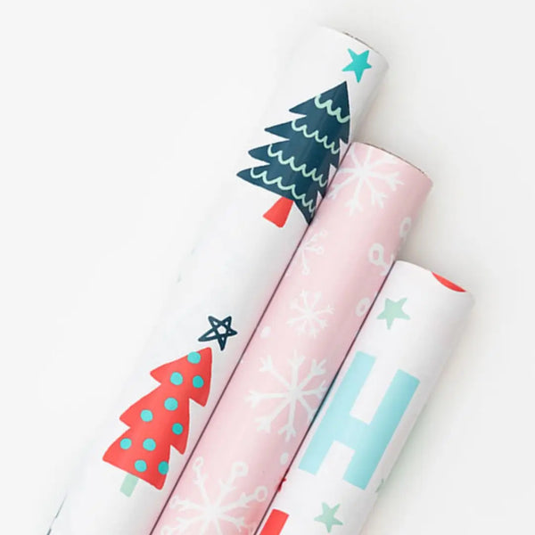 Ofelia & Co. Ho Ho Ho Gift Wrapping Paper Rolls - 3 Pack Christmas Wrap