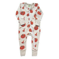 Parade Organics 2-Way Zip Romper - Pumpkins