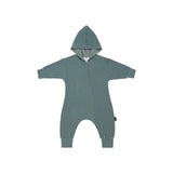Belan.j Baggy Hoodie Zipper Jumpsuit - Leafy Green