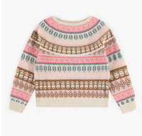 Souris Mini Brown patterned knitted sweater