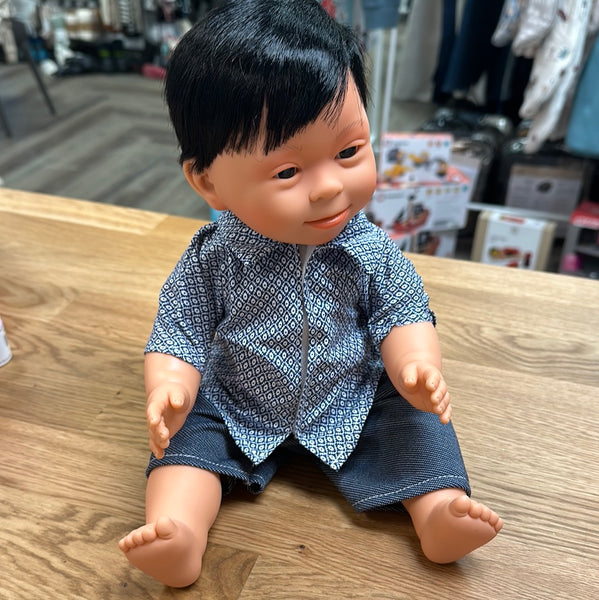 Bee You Kids Baby Doll with Down Syndrome Features - Short Black Hair Boy