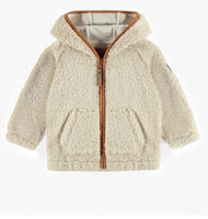 Souris Mini Ivory Sherpa Jacket with Hood