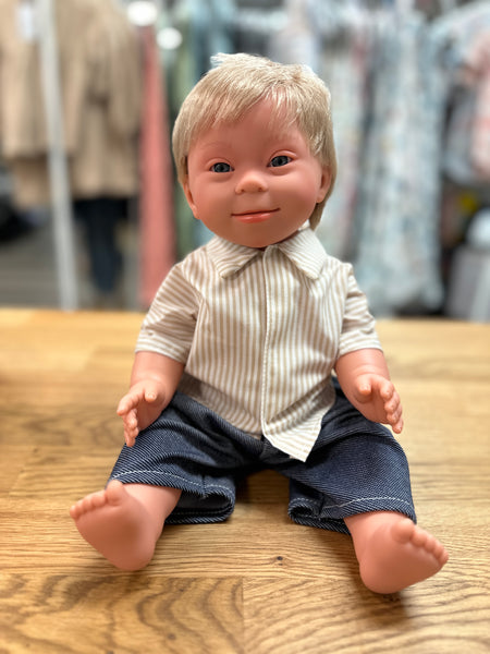 Bee You Kids Baby Doll with Down Syndrome Features - Short Hair Blonde Boy