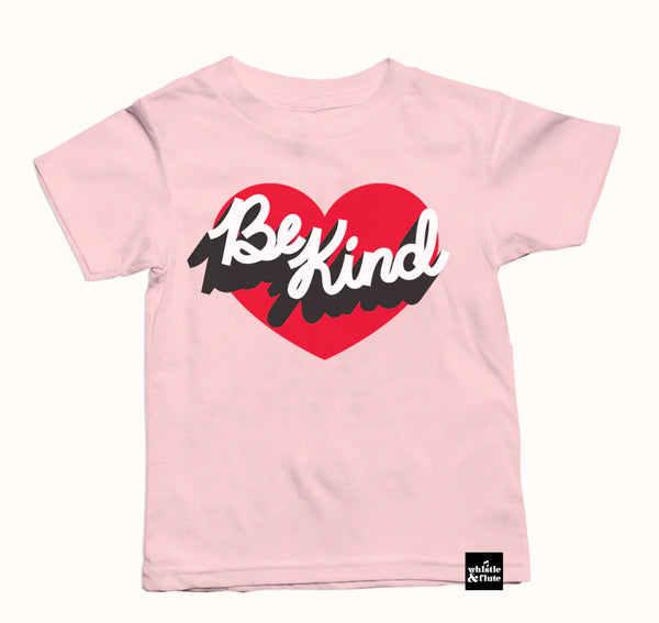 Whistle & Flute Be Kind Heart T-Shirt - Pink