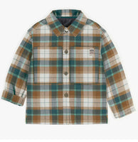 Souris Mini Green and brown checkered flannel shirt