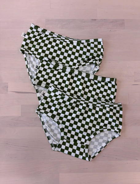 Bambi & Birdie Kids Undies - Green Check
