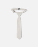 Deux Par Deux Neck Tie Light Taupe Striped
