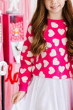Mila & Rose Hot Pink Hearts Sweater
