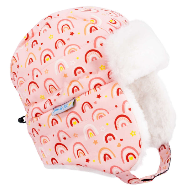 Pink Rainbow Toasty-Dry Trapper Hat
