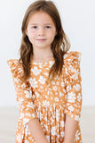 Mila & Rose Golden Blooms Ruffle Twirl Dress