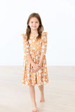 Mila & Rose Golden Blooms Ruffle Twirl Dress