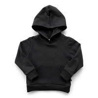 Fleece-Lined Kangaroo Hoodie - Black