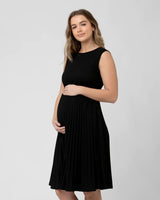 RIPE Maternity Knife Pleat Dress - Black