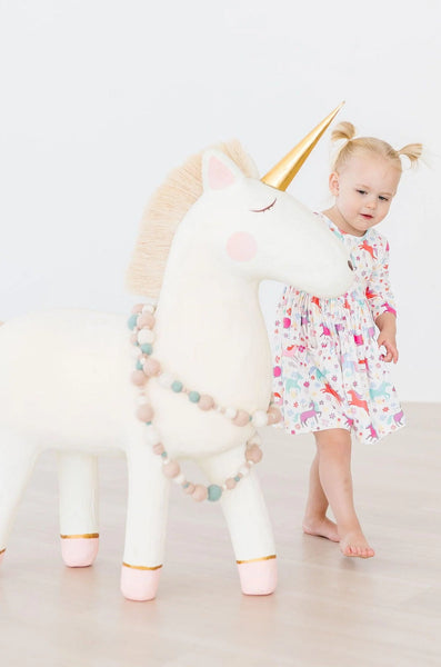 Mila & Rose Unicorn Wish 3/4 Sleeve Pocket Twirl Dress
