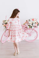 Mila & Rose Fun & Flowers 3/4 Sleeve Pocket Twirl Dress