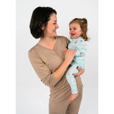 Belan.J Women's Henley Snap Top Lounge Set - Sandstone