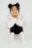 Mila & Rose Coconut/Light Pink Heart Cozy Socks