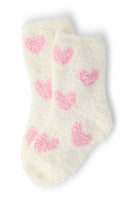 Mila & Rose Coconut/Light Pink Heart Cozy Socks