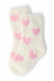 Mila & Rose Coconut/Light Pink Heart Cozy Socks