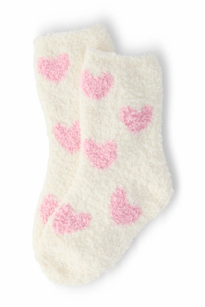 Mila & Rose Coconut/Light Pink Heart Cozy Socks