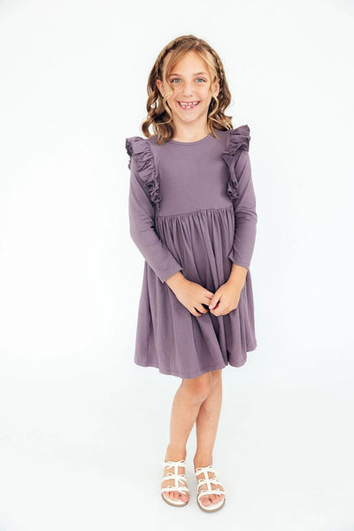 Mila & Rose Vintage Violet L/S Ruffle Twirl Dress