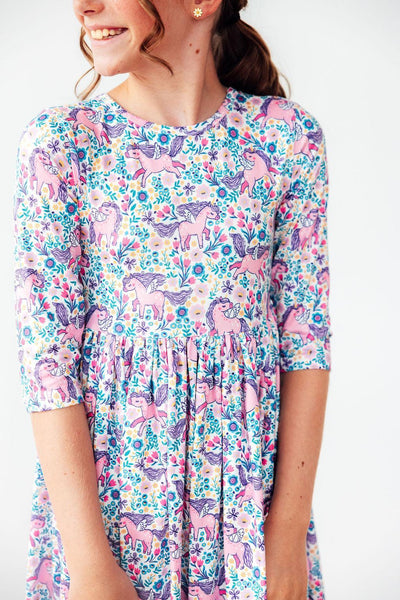 Mila & Rose Head in the Clouds 3/4 Sleeve Pocket Twirl Dress