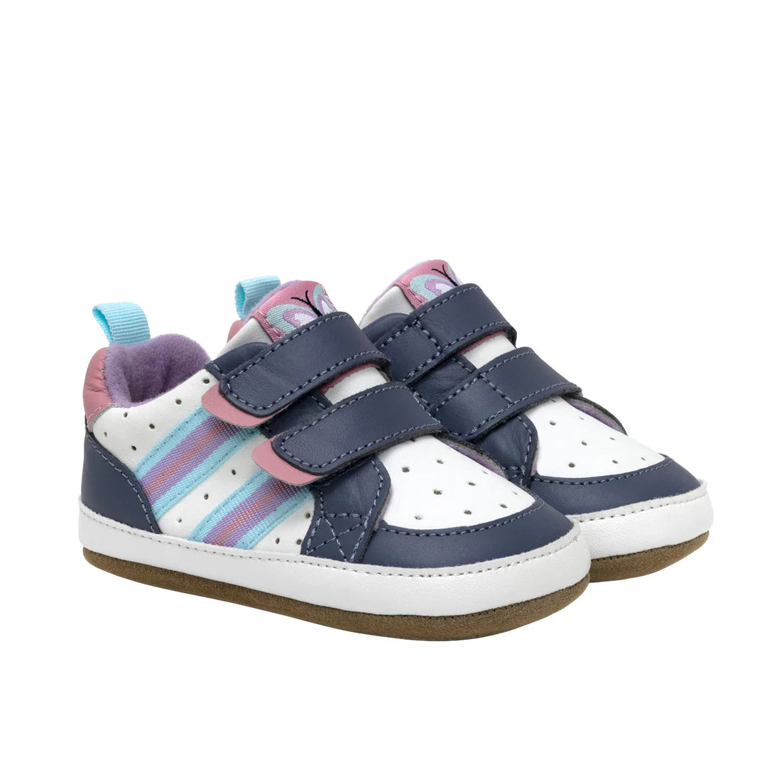 Sandales Bébé Robeez First Kicks Sophie - Taille 12-18 Mois, Rose Métallisé à Fleurs - Neuf Avec Emballage
