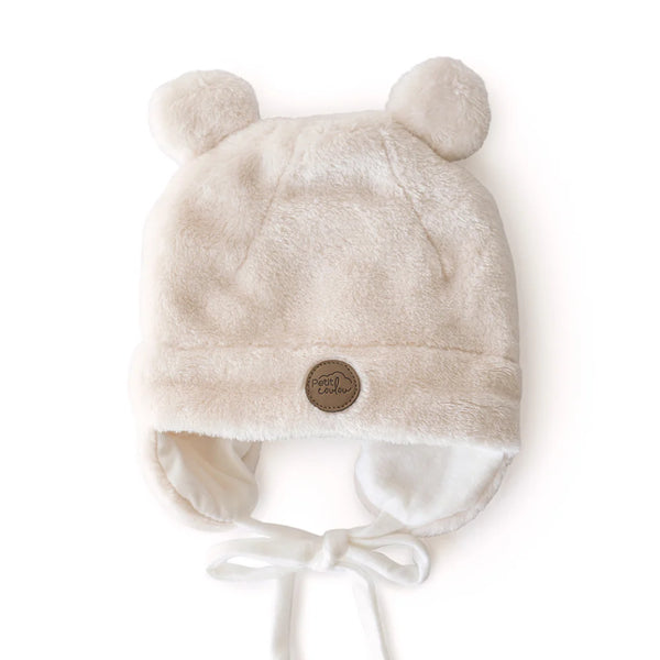 Petit Coulou Minky Bear Hat for Baby (0-18m)