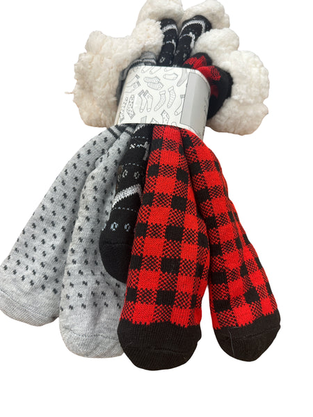 Fluffy Slipper Socks - 3 PCS - Size 9-11