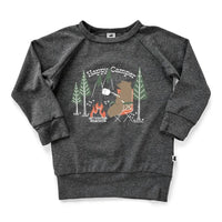 Little & Lively 'Happy Camper' Bamboo Pullover - Charcoal