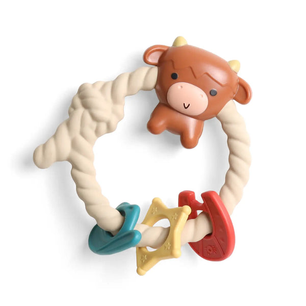 Itzy Ritzy Ritzy Rattle® With Teething Rings - Highland Cow