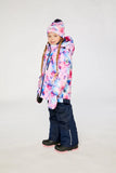 Deux par Deux Two Piece Play Snowsuit Mauve Watercolor Floral Print With Navy Pants