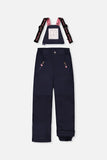 Deux par Deux Two Piece Play Snowsuit Mauve Watercolor Floral Print With Navy Pants