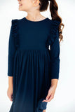 Mila & Rose Navy Ruffle Twirl Dress
