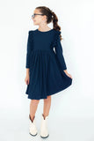 Mila & Rose Navy Ruffle Twirl Dress