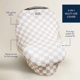 Itzy Ritzy Taupe Checkerboard Mom Boss™ 4-in-1 Multi-Use Cover