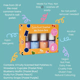 No Nasties Cute Fruit Scented 4 Pack Nail Polish Gift Set