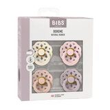 BIBS Pacifier Boheme Latex 4 PK Ivory/Blush/Blossom/Dusky Lilac